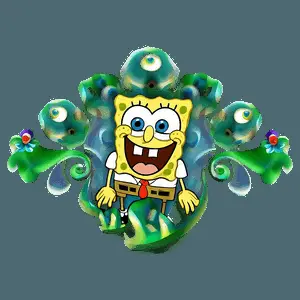 Spongebob Floral Background PNG 05262024