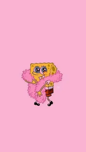 SpongeBob On Cute And Pink Backdrop