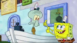 SpongeBob And Squiward Thumbs Up Picture