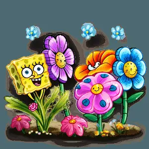 Spongebob's Happy Flowers PNG tac56