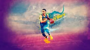 Stephen Curry Looks Cool During A Basketball Dunk 
