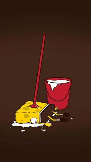 Weird Spongebob Mop Tired Picture
